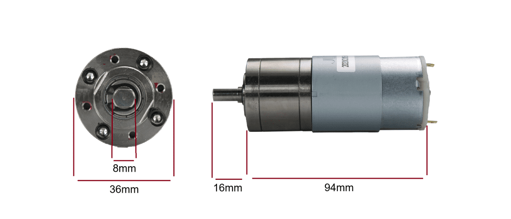 موتور DC گیربکس خورشیدی 24 ولت 150 دور مدل JL-20200