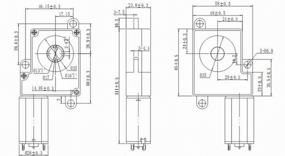 موتور DC گیربکس حلزونی GM6558 (12V 120RPM)