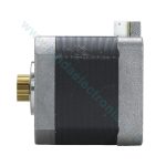 استپر موتور NEMA17 نیدک مدل KV4242-N2B008 نمای جانبی با چرخ دنده برنجی و سوکت