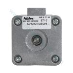 استپر موتور NEMA17 نیدک مدل KV4242-N2B008 نمای جانبی با چرخ دنده برنجی و سوکت